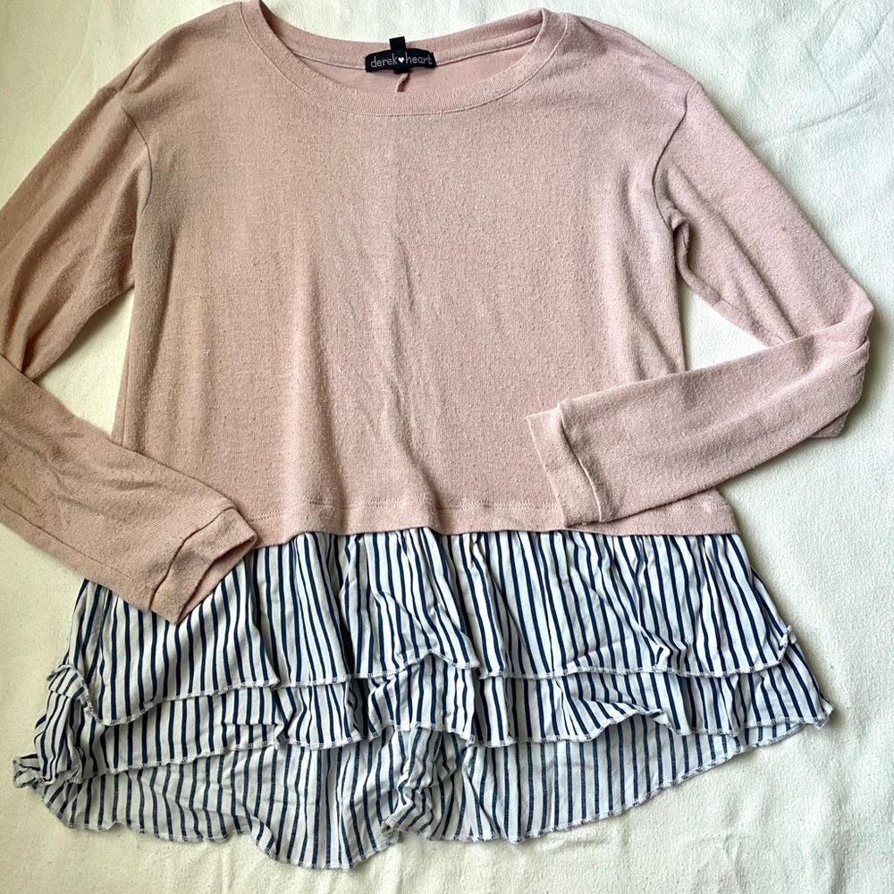 Pink ruffled blouse
